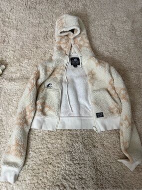 Cream & Tan Tie-Dye Teddy Zip Hoodie - Lurking Class